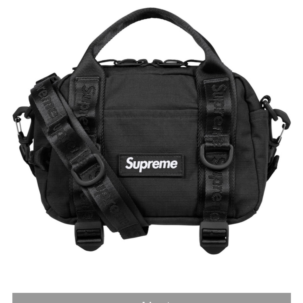 Supreme Black Crossbody Belt Bag with Logo Patch(SOLD)